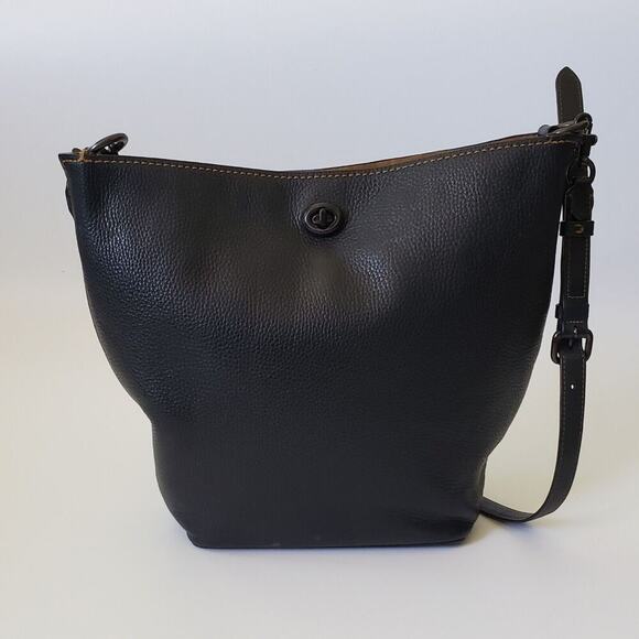 Coach 1941 Pebbled Leather Duffle Shoulder Bag No DF 50115 Twist Lock Classic - Picture 1 of 16